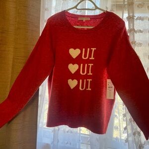 Red Sweater with Heart Design